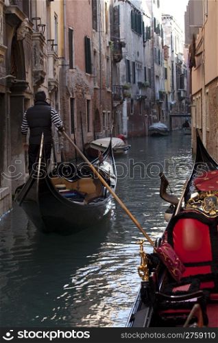 Photo of a typical gondola in Venice