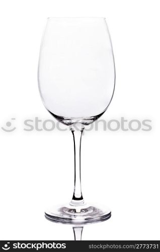 photo of an empty wine glasson white background