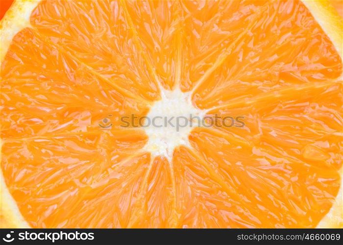 Photo of an orange close up with details of the pulp