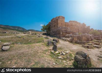 photo of ancient city Hierapolis. photo of ancient city Hierapolis, near modern turkey city Denizli, Turkey
