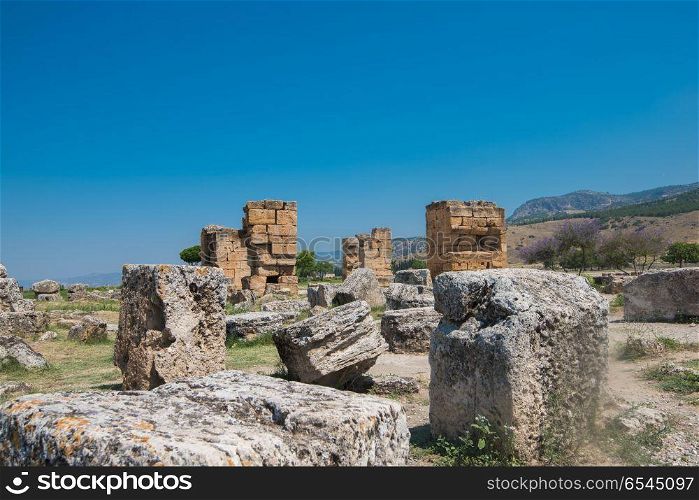 photo of ancient city Hierapolis. photo of ancient city Hierapolis, near modern turkey city Denizli, Turkey