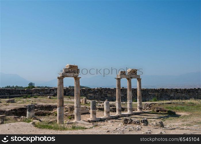 photo of ancient city Hierapolis. Photo of ancient city Hierapolis, near modern turkey city Denizli, Turkey