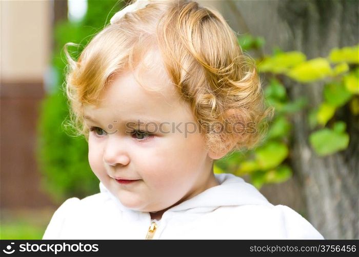 Photo of beautiful cute smiling infant girl