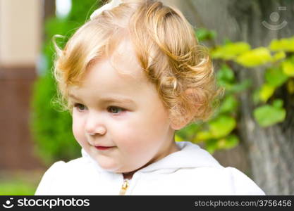 Photo of beautiful cute smiling infant girl