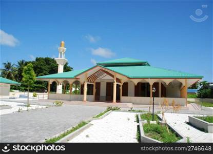 photo of beautiful mosque in a small Maldives island