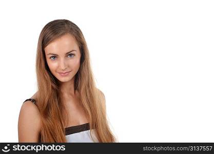 Photo of beautiful young woman with blonde hair