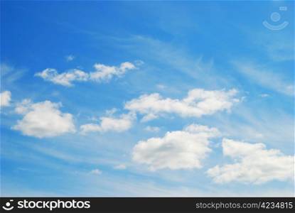 Photo of blue sky and clouds. Sky and clouds