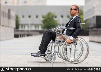 Photo of businessman on wheelchair