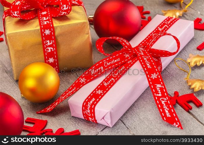 Photo of christmas presents and decorations