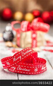 Photo of christmas red ribbon