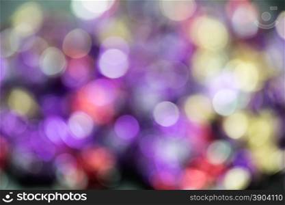 Photo of color lights with natural bokeh. Blurred background. Photo of color lights with natural bokeh