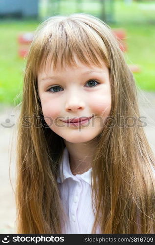 Photo of cute girl with long hair