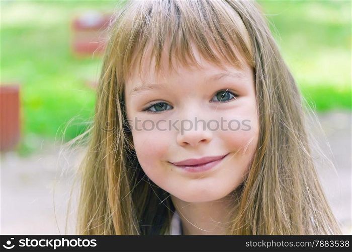 Photo of cute girl with long hair