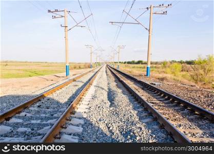 Photo of day landscape with railroad perspective