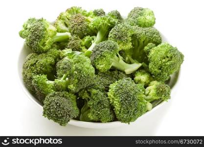 photo of delicious broccoli on white isolated background