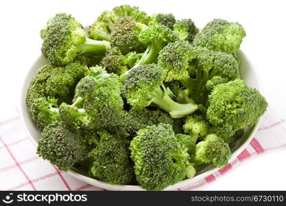 photo of delicious fresh green broccoli inside a bowl