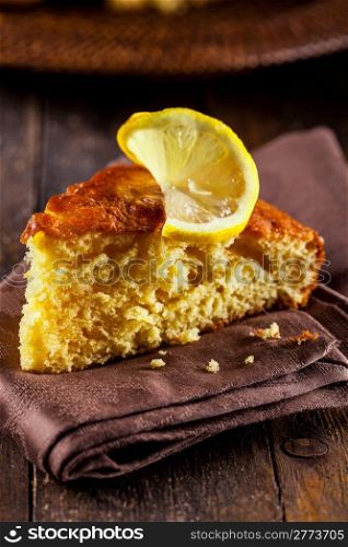 photo of delicious homemade lemon cake