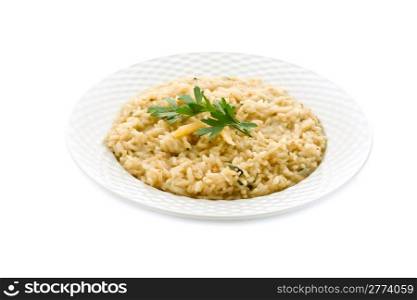 photo of delicious risotto dish with grana parmesan cheese