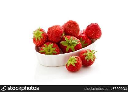 photo of delicious strawberries on white isolated background