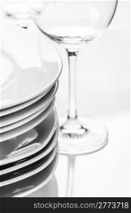 photo of dishes on white isolated background