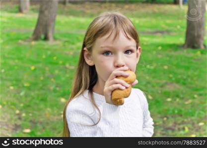 Photo of eating cute girl with long hair