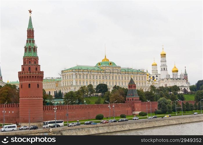 Photo of embankment to Kremlin and church in Moscow