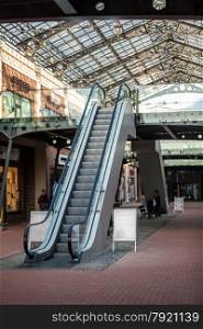 Photo of escalator at shopping mall