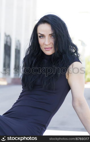 Photo of European woman with black hair