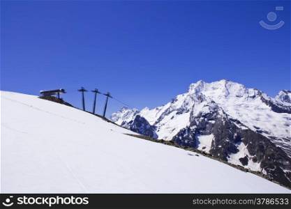 Photo of funicular in Caucasus mountains Russia