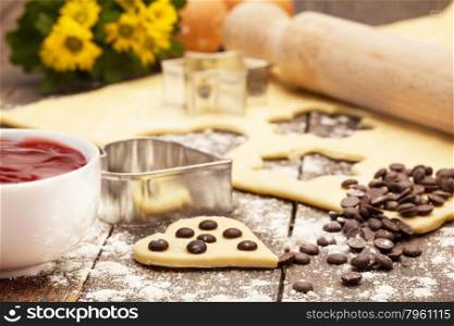 Photo of home made biscuits over wooden table