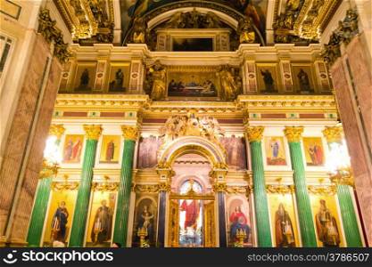 Photo of interior Russian orthodoxy cathedral temple
