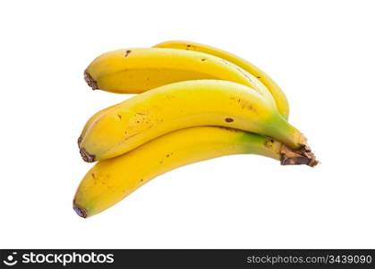 Photo of many yellow banana on a over white background