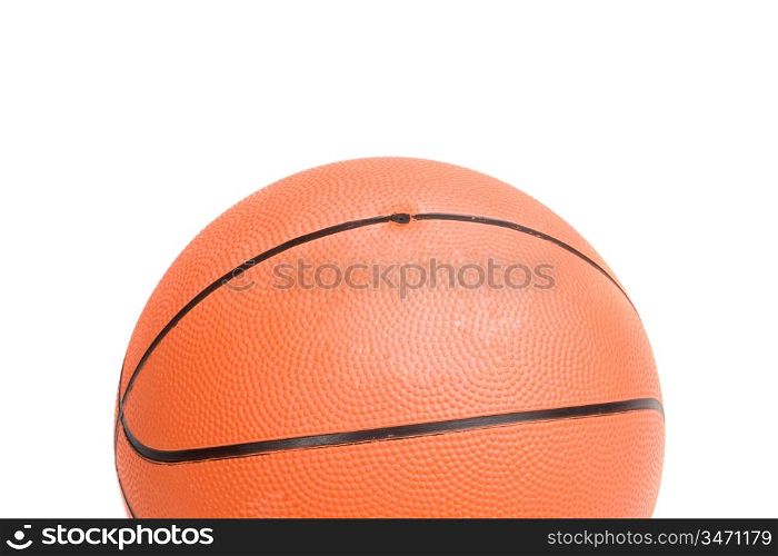 Photo of one basketball on a over white background