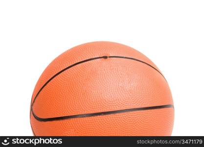 Photo of one basketball on a over white background