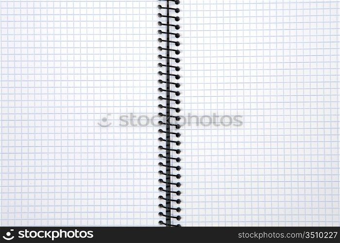 Photo of one notebook in blank with blue squares
