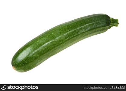 Photo of one zucchini on a over white background