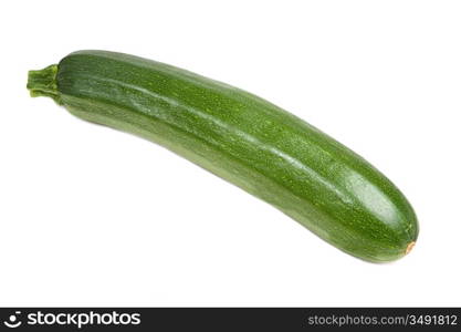 Photo of one zucchini on a over white background