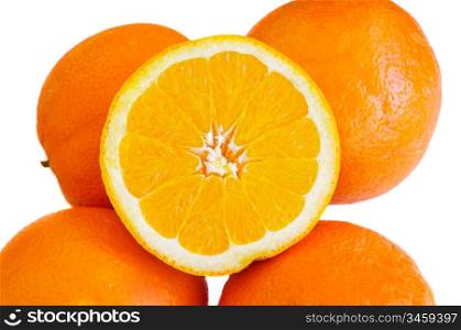 Photo of oranges a over white background