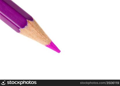 Photo of pencil purple over white background
