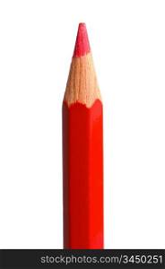 Photo of pencil red over white background