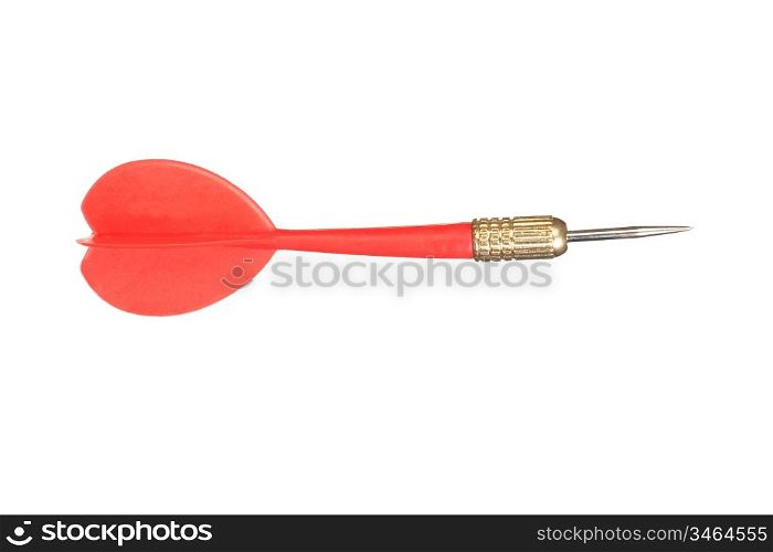 Photo of red darts arrow isolated on white background
