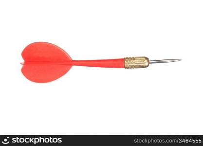 Photo of red darts arrow isolated on white background