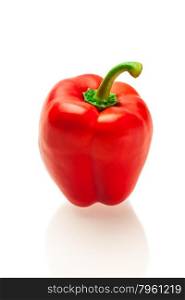 Photo of red pepper over white isolated background