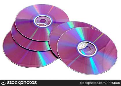 Photo of scattered CD isolated on white background