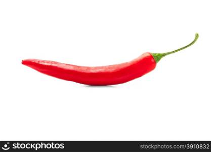 Photo of spicy red pepper over white isolated background