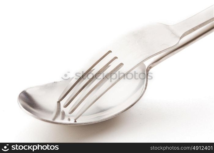 photo of tableware on white isolated background