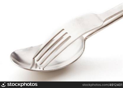 photo of tableware on white isolated background
