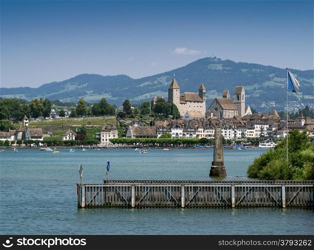 Photo of the beautiful city of Rapperswil in Switzerland.