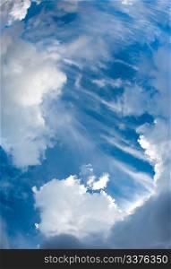 Photo of the blue sky with clouds