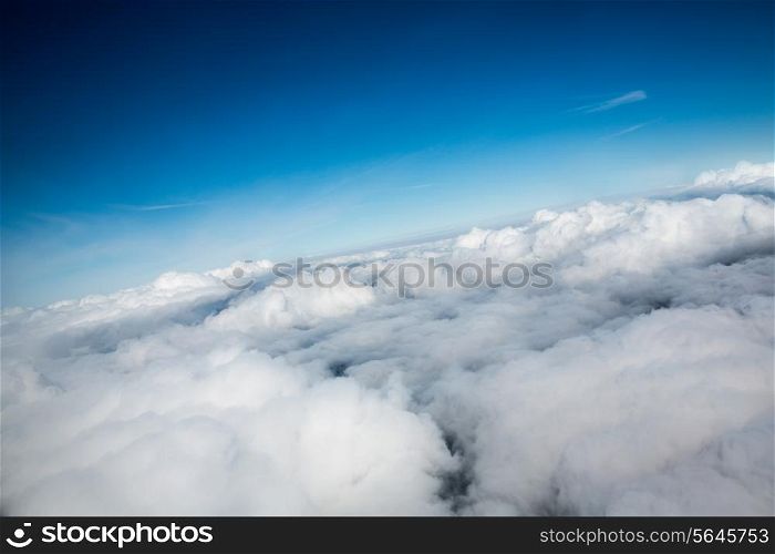 Photo of the blue sky with clouds bird&rsquo;s-eye view